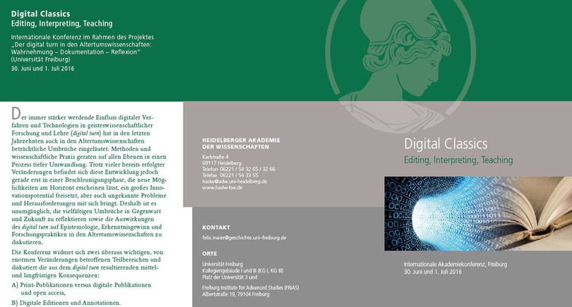 Der digital turn in den Altertumswissenschaften: Die Zukunft der digital Classics bei digitalen Editionen und im Open Access