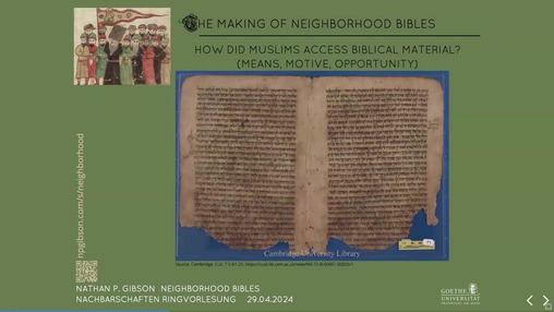 Neighborhood Bibles: The Circulation of Tanakh / OT Versions Among Arabic Muslim Writers (8th–10th Century)