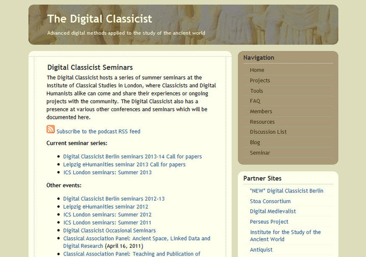 Digital Classicist Seminar Berlin 2013/14: Call for Papers