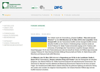 "Frozen conflicts – Was wird aus der Ukraine?" und „Ukraine zwischen Krieg und Frieden“