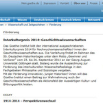 Interkulturpreis 2014: Geschichtswissenschaften - "1914-2014 – Perspektivenwechsel"