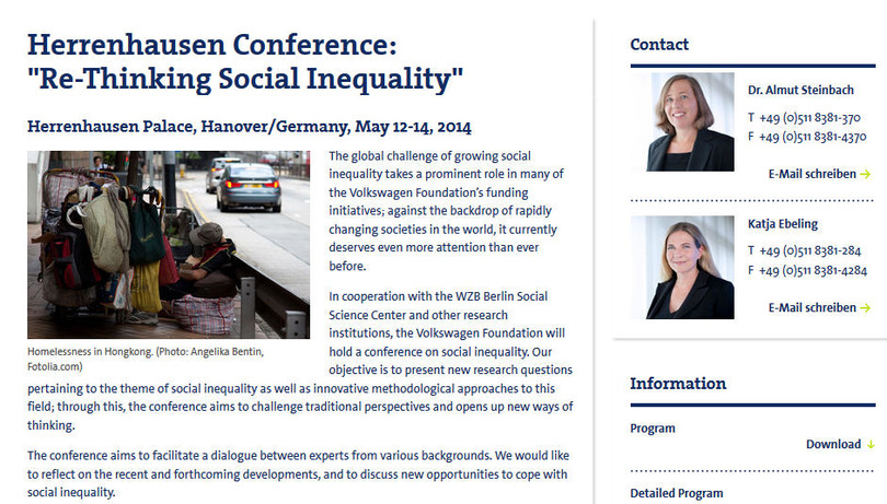 Herrenhausen Conference: "Re-Thinking Social Inequality"