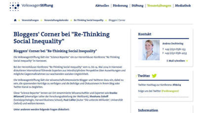 Soziale Ungleichheit im Fokus von Herrenhäuser Konferenz: Travel Grants für Science Reporter (Blogger, Twitterer,...)