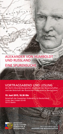 Vortragsabend und Lesung | Alexander von Humboldt und Russland. Eine Spurensuche | 19. Juni 2015, 18:30 Uhr 