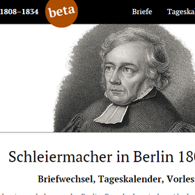 "Schleiermacher in Berlin 1808–1834. Briefwechsel, Tageskalender, Vorlesungen"