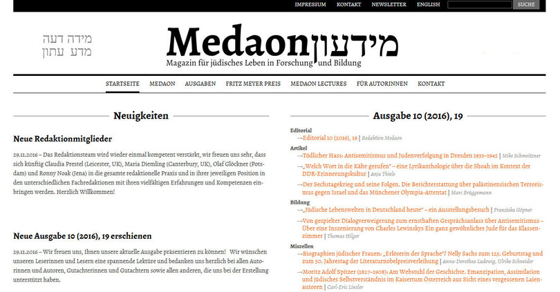 Medaon - Magazin für jüdisches Leben in Forschung und Bildung