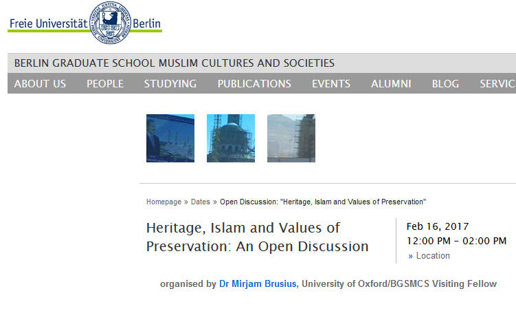 Heritage, Islam and Values of Preservation: 