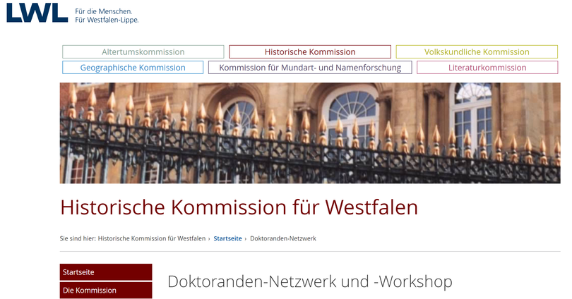 Vierter Workshop für Doktorandinnen und Doktoranden zur Geschichte Westfalens