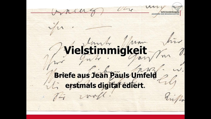 Vielstimmigkeit. Briefe aus Jean Pauls Umfeld digital