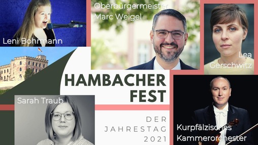 Hambacher Fest - Der Jahrestag 2021
Digitale Veranstaltung zum 189. Jahrestag des Hambacher Festes am Do., 27. Mai 2021 ab 19 Uhr